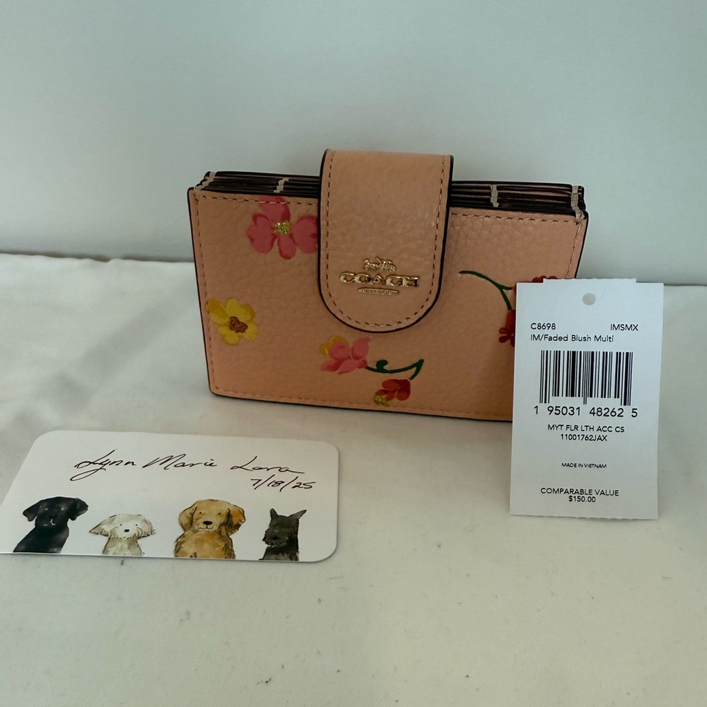 Coach Accordion wallet, Peach Floral print